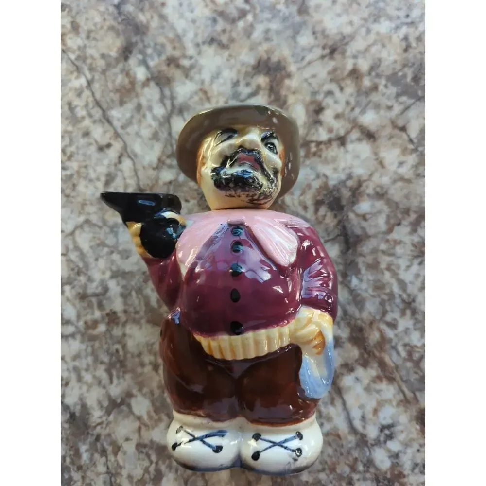 Decanter Outlaw Bandito‎ Vintage Made In Mid century. Has stopper hand painted